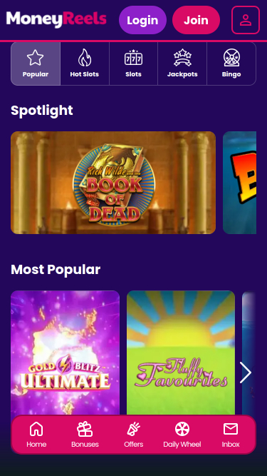 Jeux mobiles de casino Money Reels