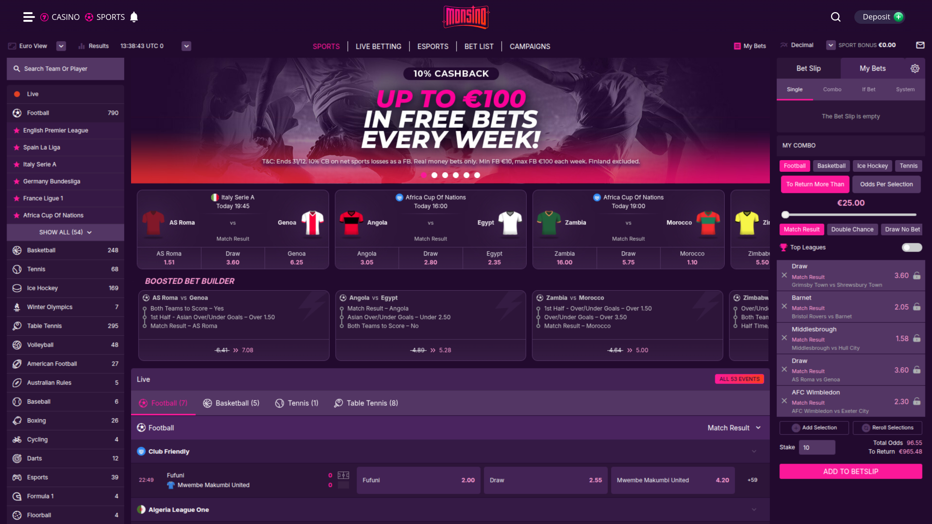 Monsino Casino - Paris sportifs sur ordinateur