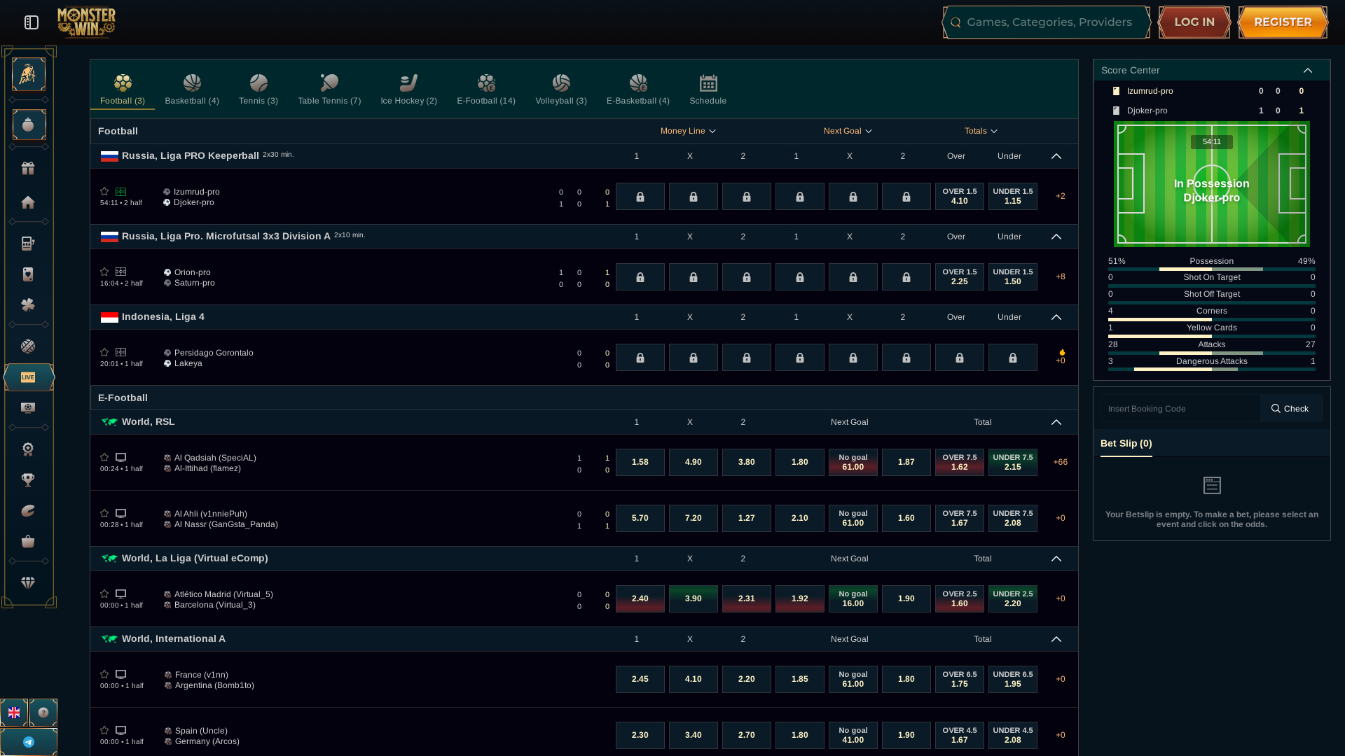 Monster Win Casino Casino sur ordinateur : paris en direct