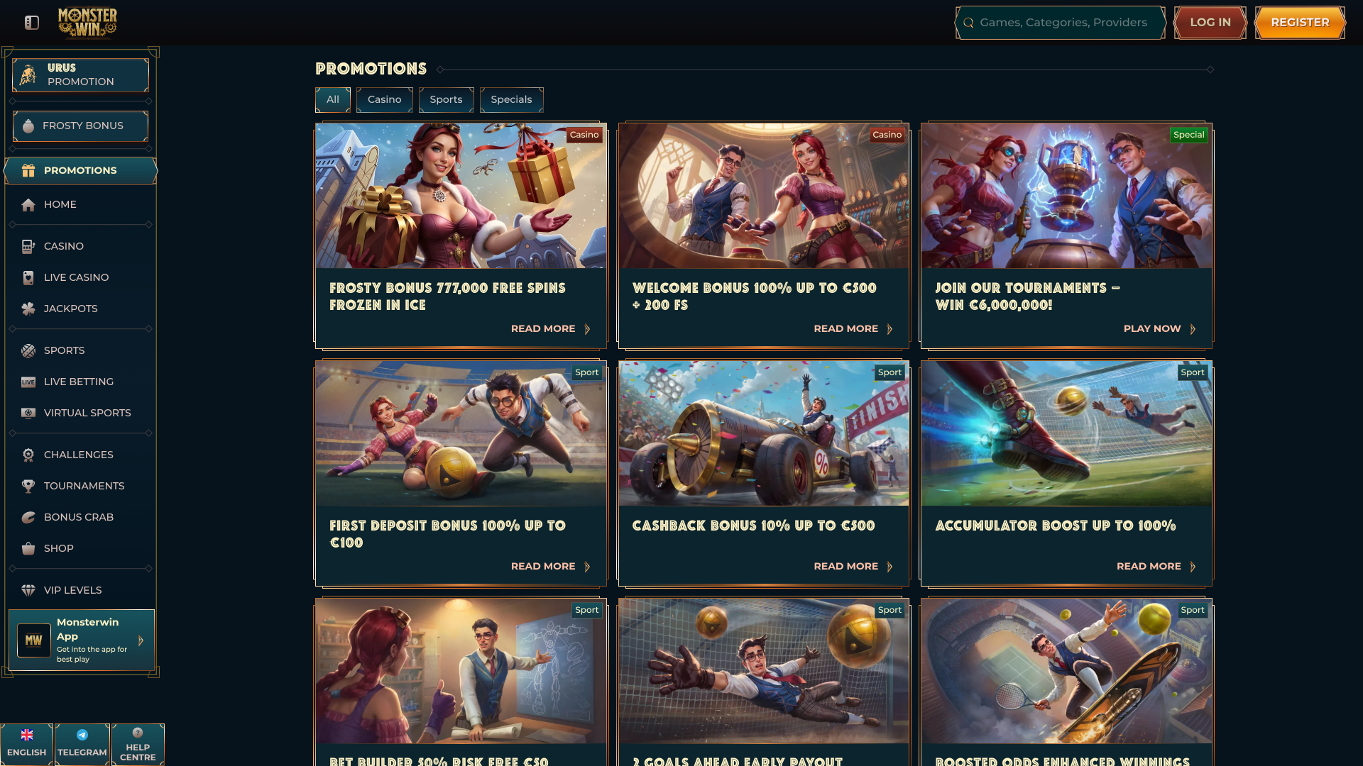 Promotions sur ordinateur de Monster Win Casino