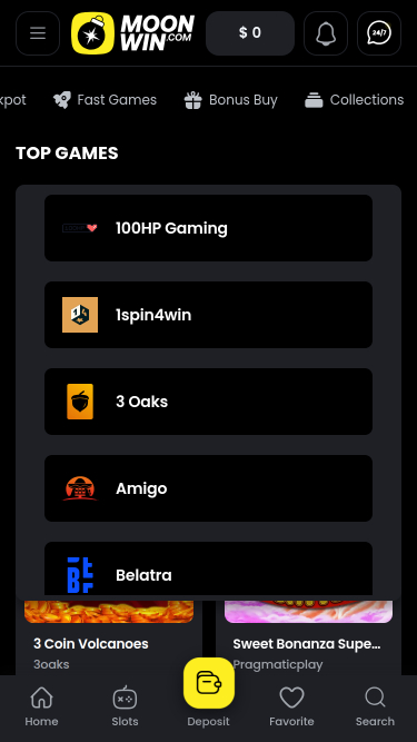 Développeurs de jeux mobiles et de bureau Moonwin Casino