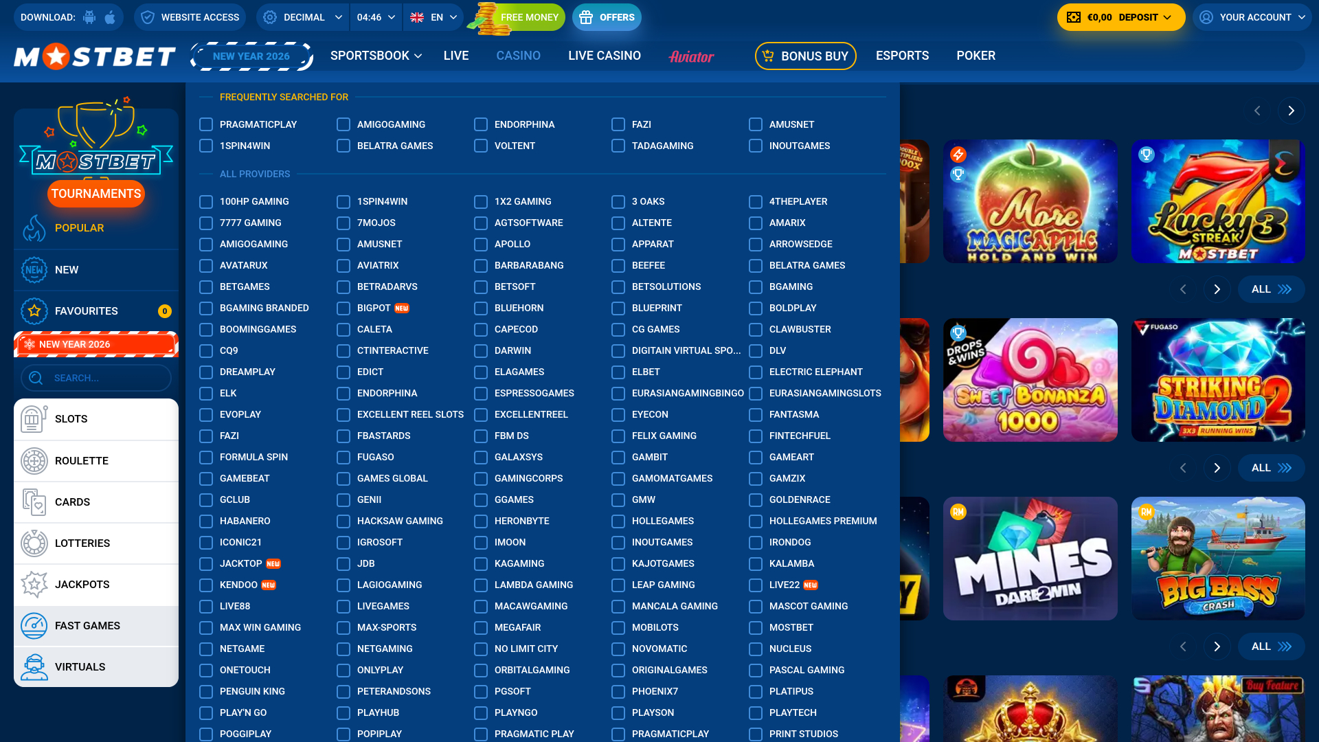 Desarrolladores de juegos de escritorio de Mostbet Casino