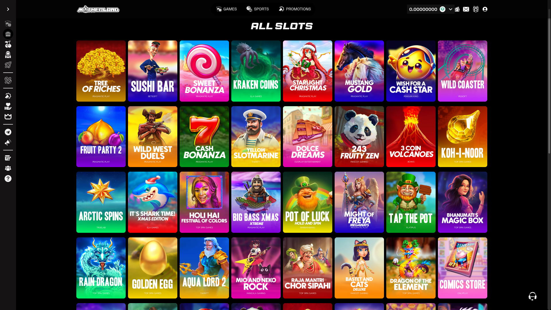 Jeux de casino Motherland sur ordinateur