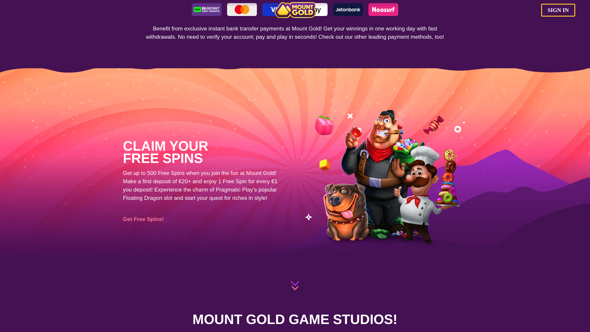 Promotions sur ordinateur du casino Mount Gold