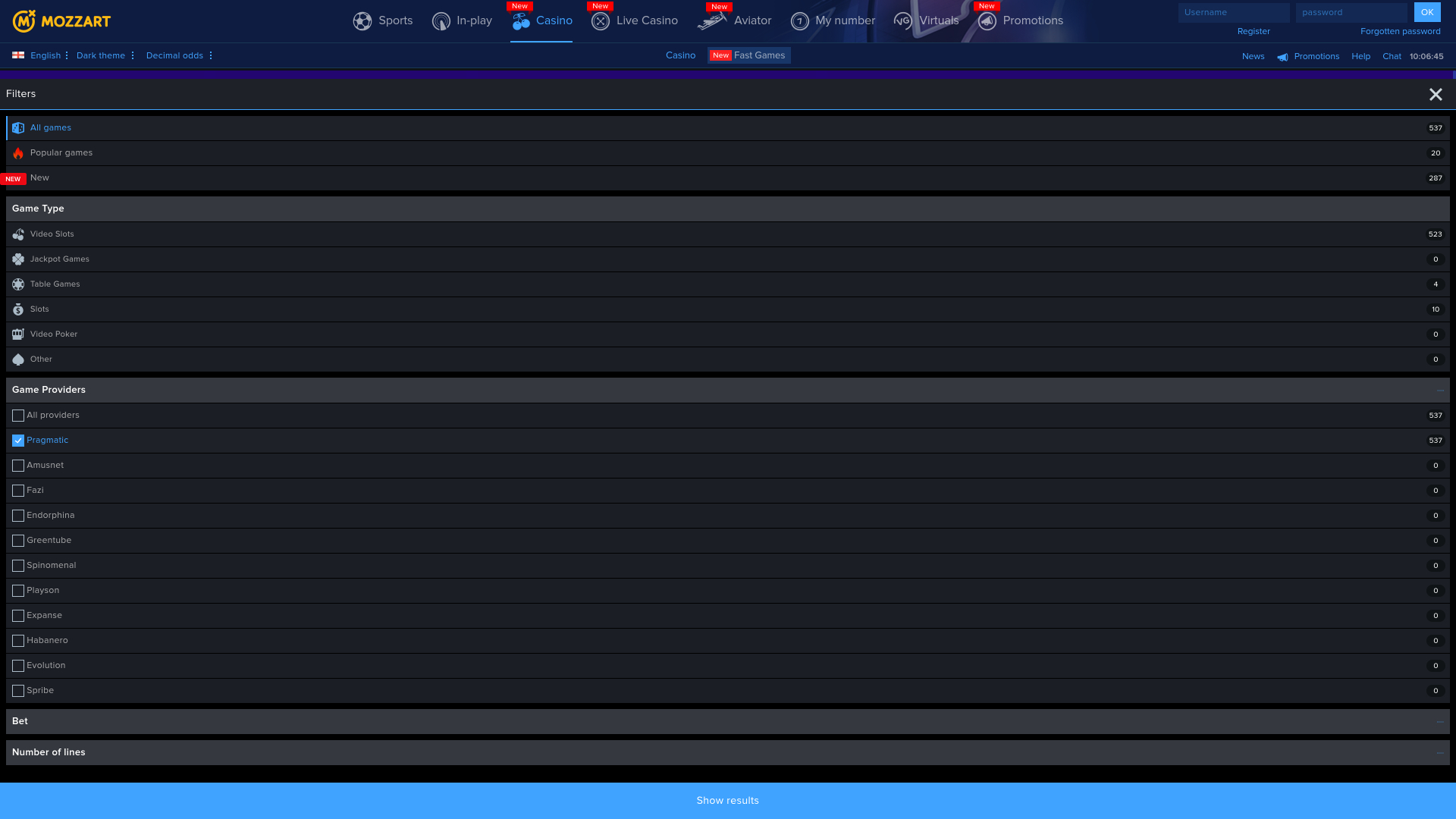 Développeurs du jeu de casino Mozzart pour ordinateur