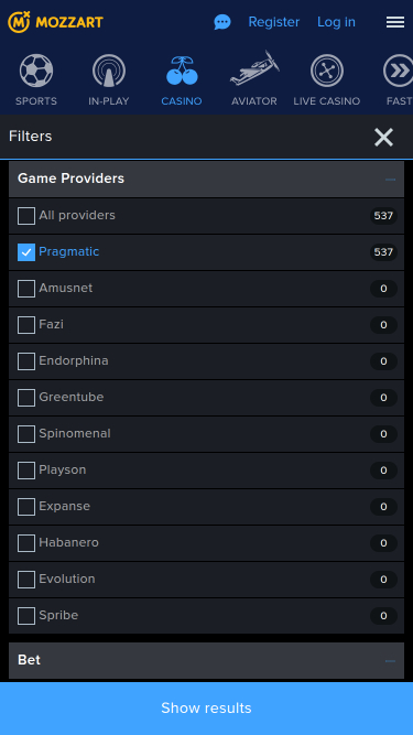 Développeurs de jeux mobiles Mozzart Casino