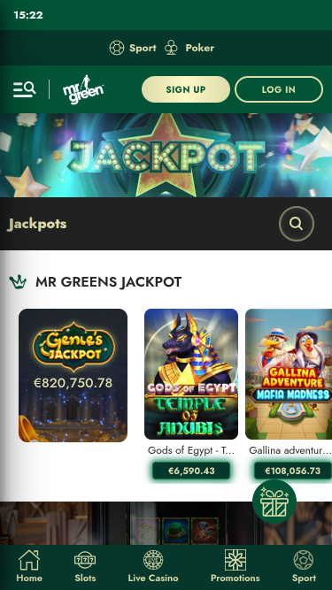 Mr Green Casino Mobile Jackpot