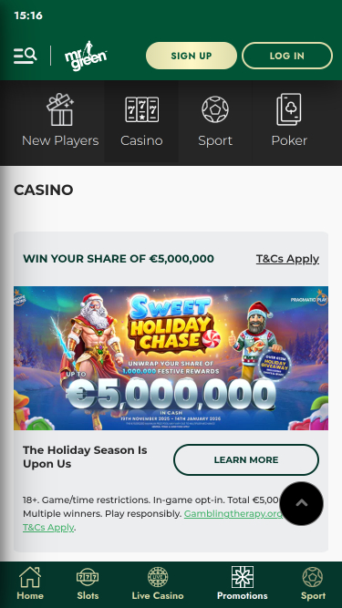 Mr Green Casino Mobile-Aktionen