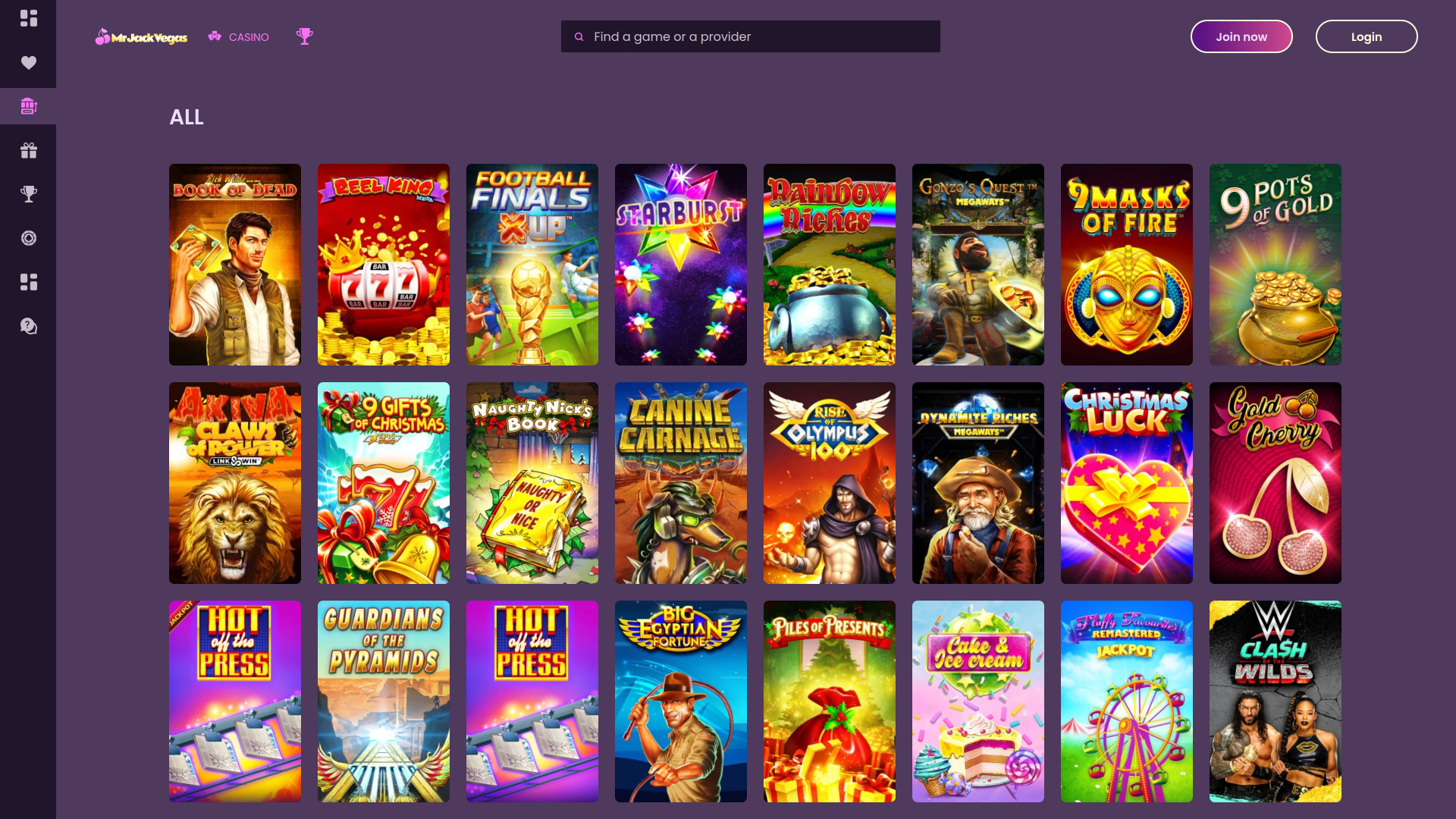 Jeux de casino Mr Jack Vegas sur ordinateur