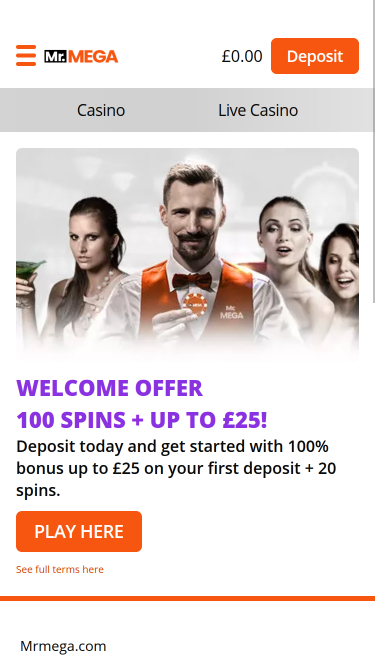 Promotions mobiles de Mr Mega Casino