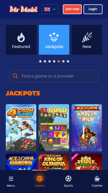 Jackpot mobile du casino Mr Mobi