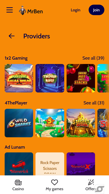 Sviluppatori del gioco mobile MrBen Casino