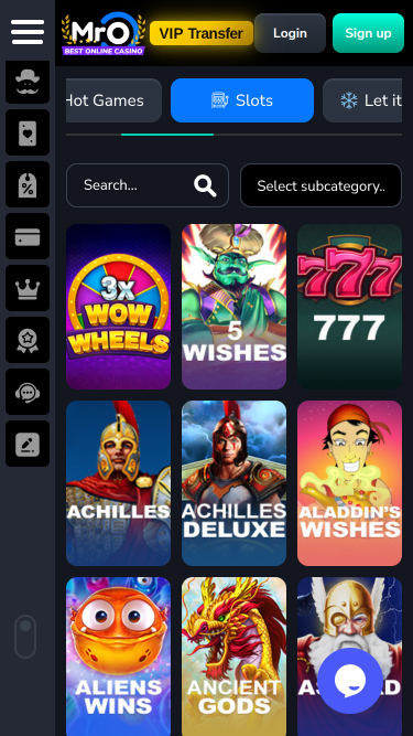 Jeux mobiles de casino MrO