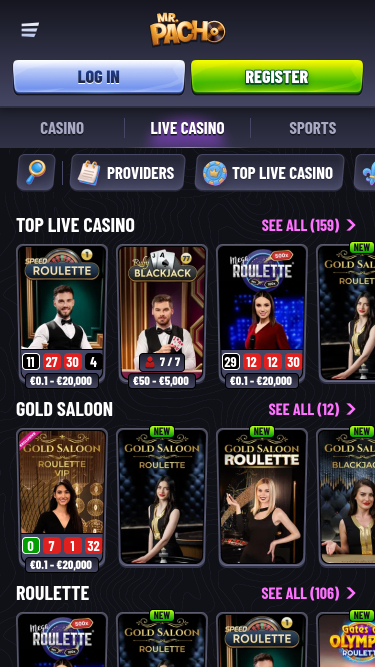 Casino mobile MrPacho avec croupier en direct