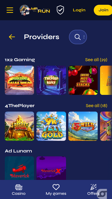 Sviluppatori del gioco mobile MrRun Casino