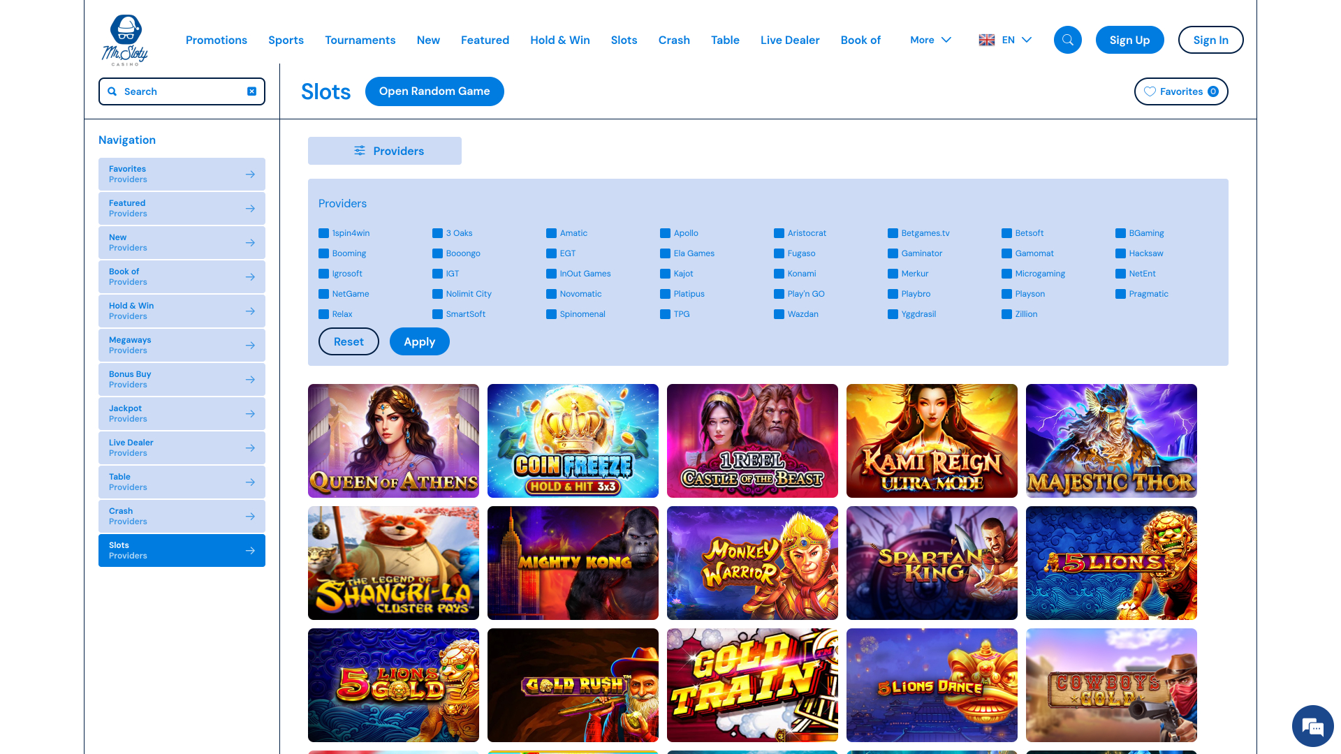 MrSloty Casino Desktop Game Developers