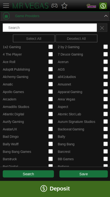 Développeurs de jeux mobiles de casino MrVegas