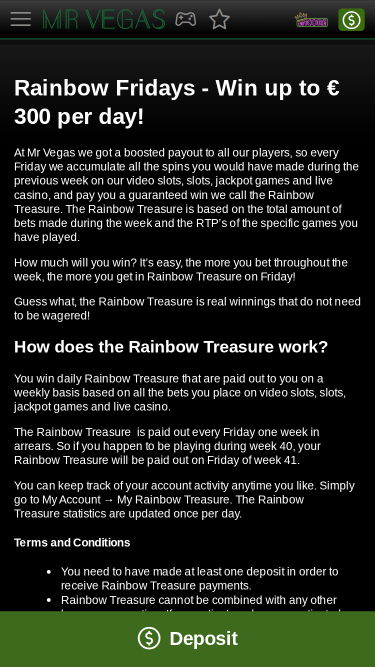 Promotions mobiles du casino MrVegas