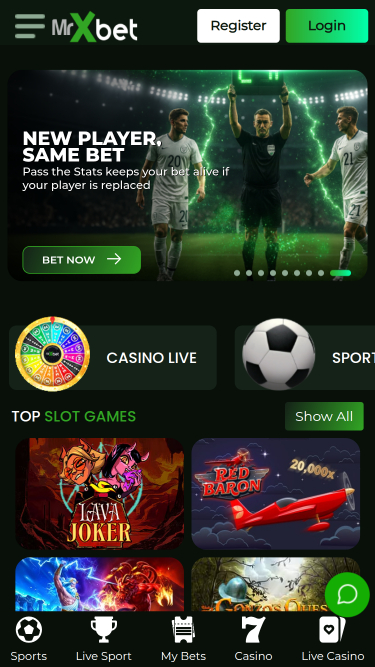 Homepage mobile del casinò MrXbet