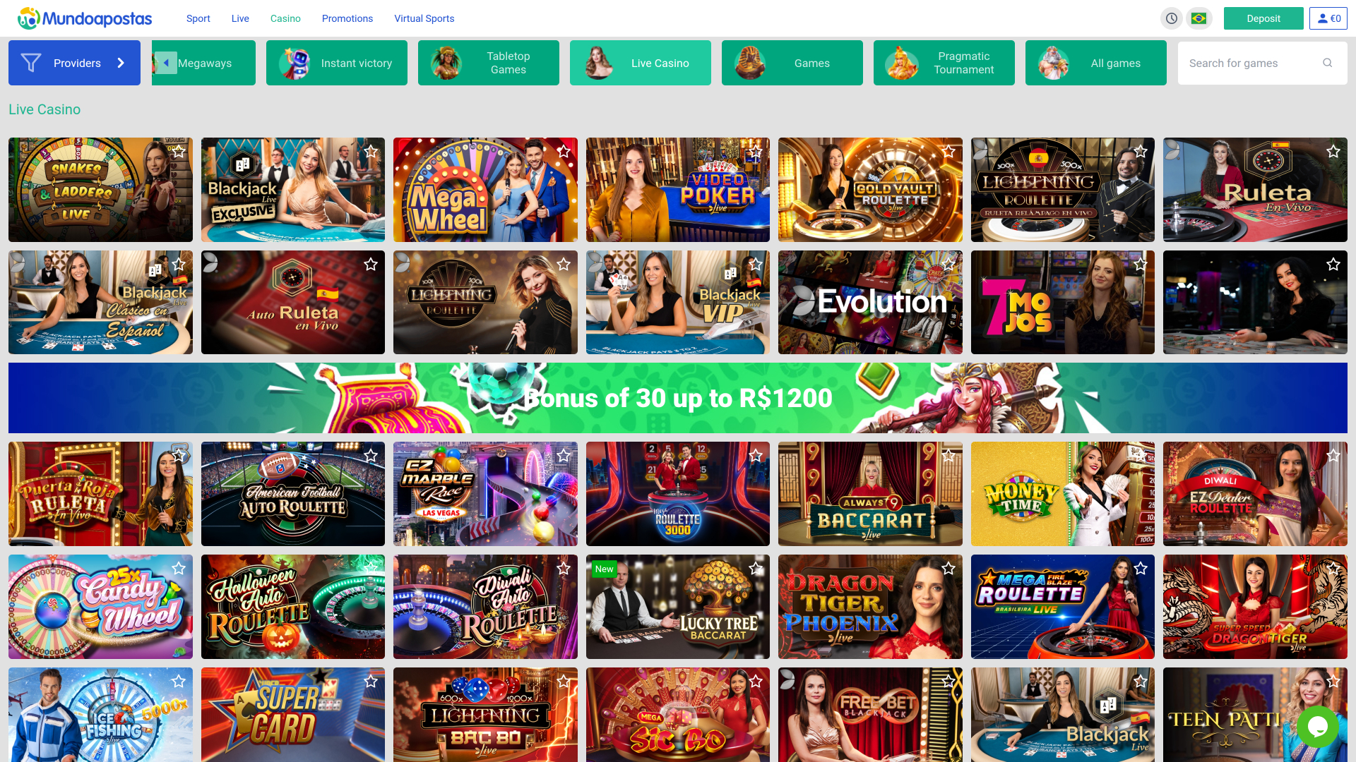 Casino Mundoapostas avec croupier en direct sur ordinateur