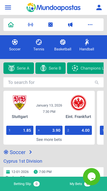 Paris sportifs mobiles du casino Mundoapostas