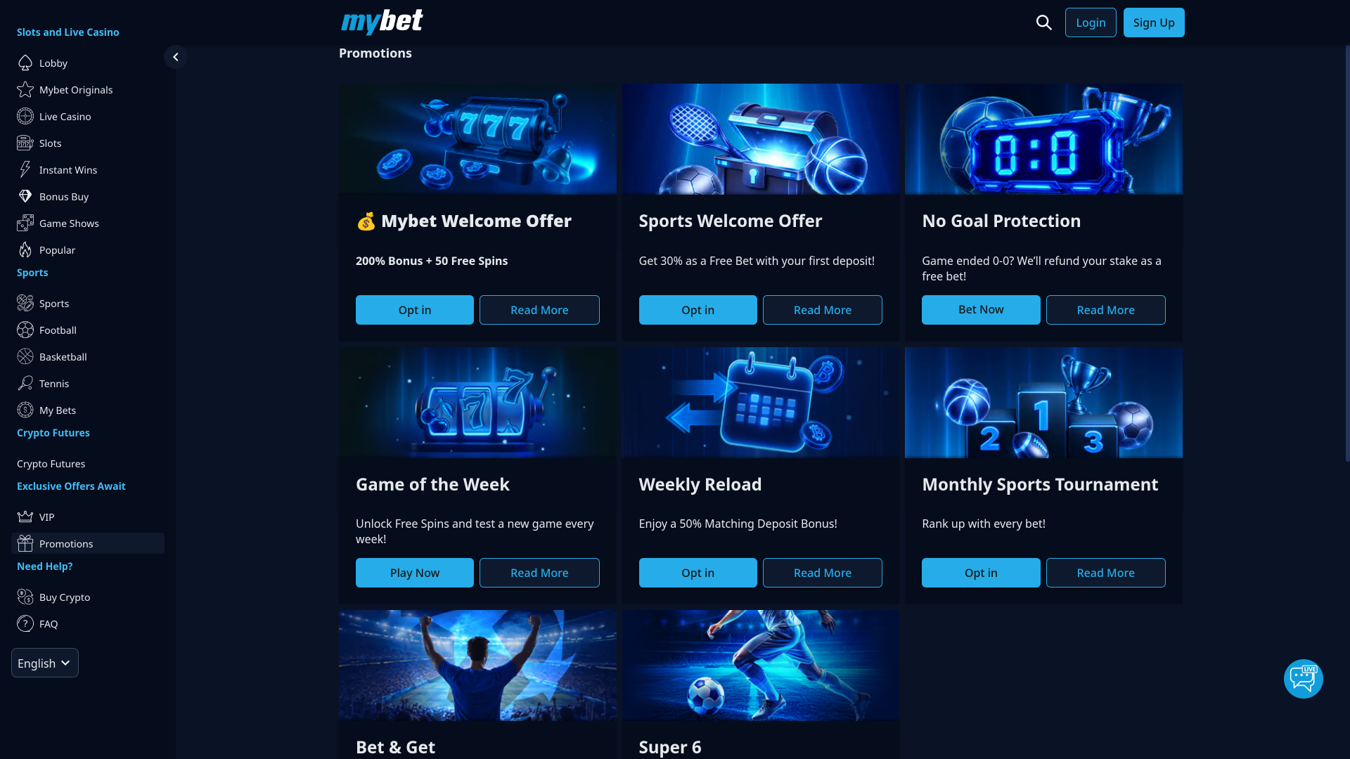 MyBetカジノのデスクトッププロモーション