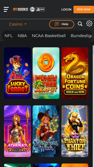 Giochi per dispositivi mobili di MyBookie Casino