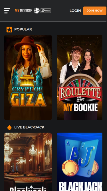 MyBookie Casino Mobile Croupier dal vivo