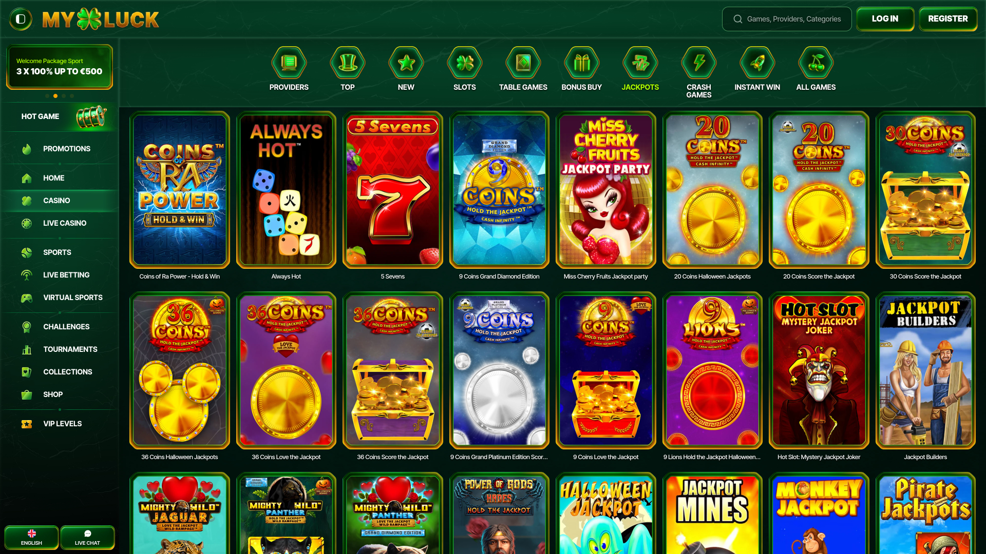 Jackpot de bureau du casino MyLuck