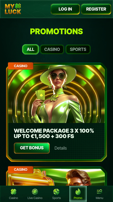Promotions mobiles du casino MyLuck