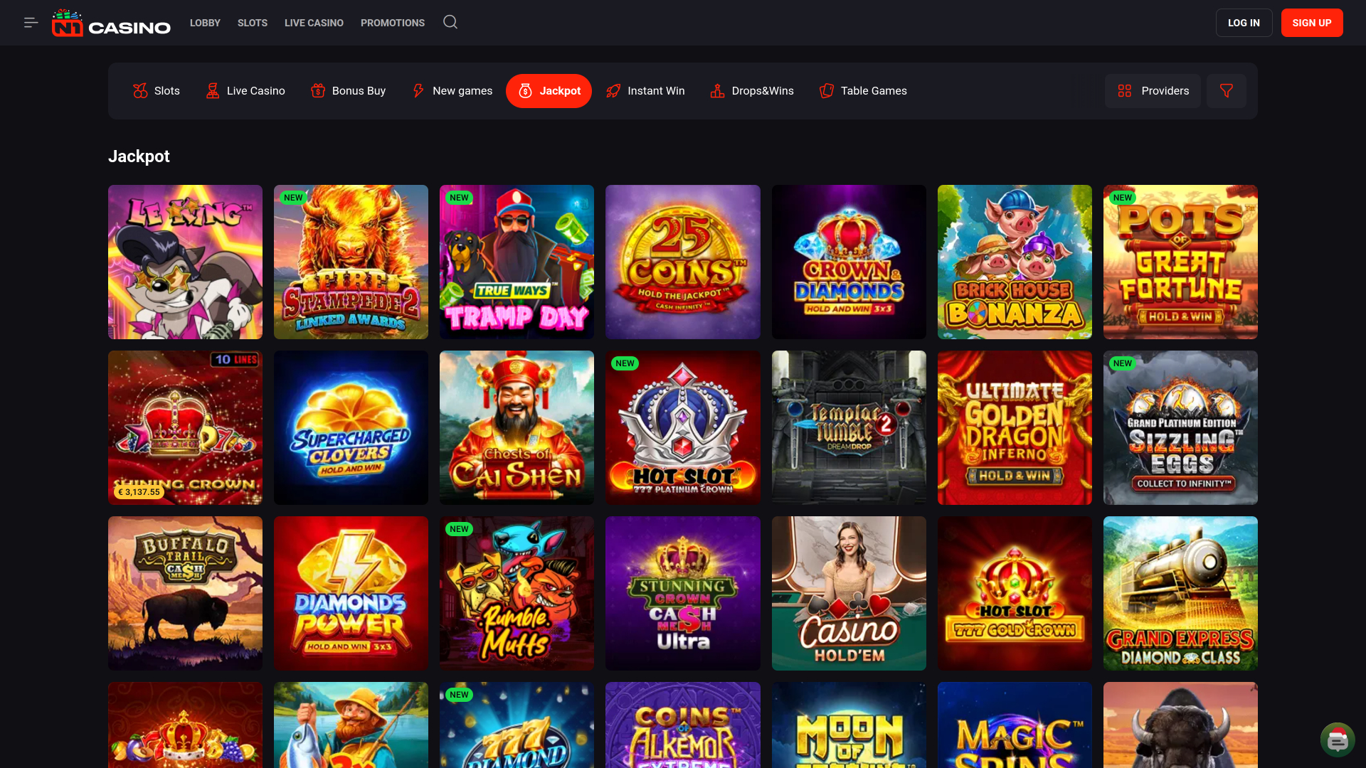 Jackpot de bureau du casino N1