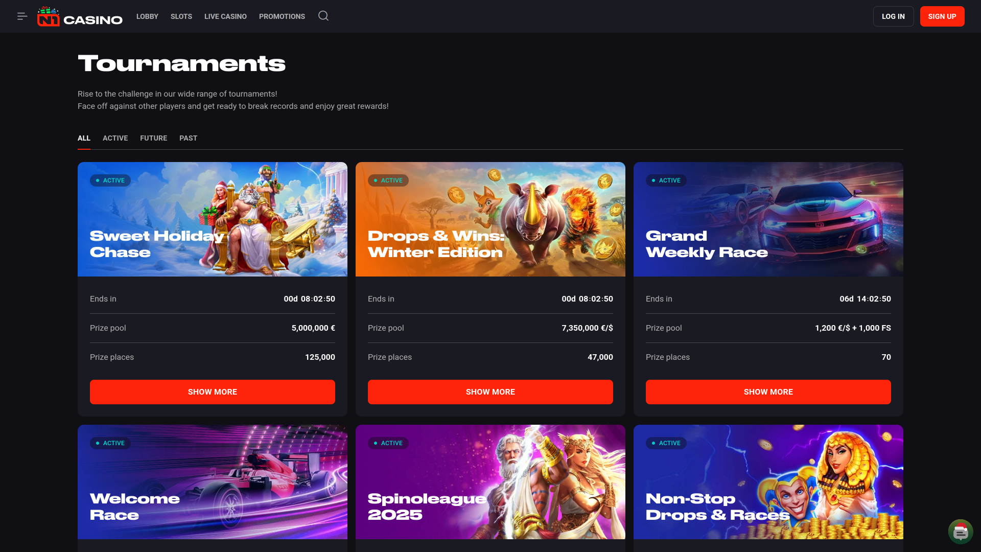 Tournois de casino sur ordinateur N1