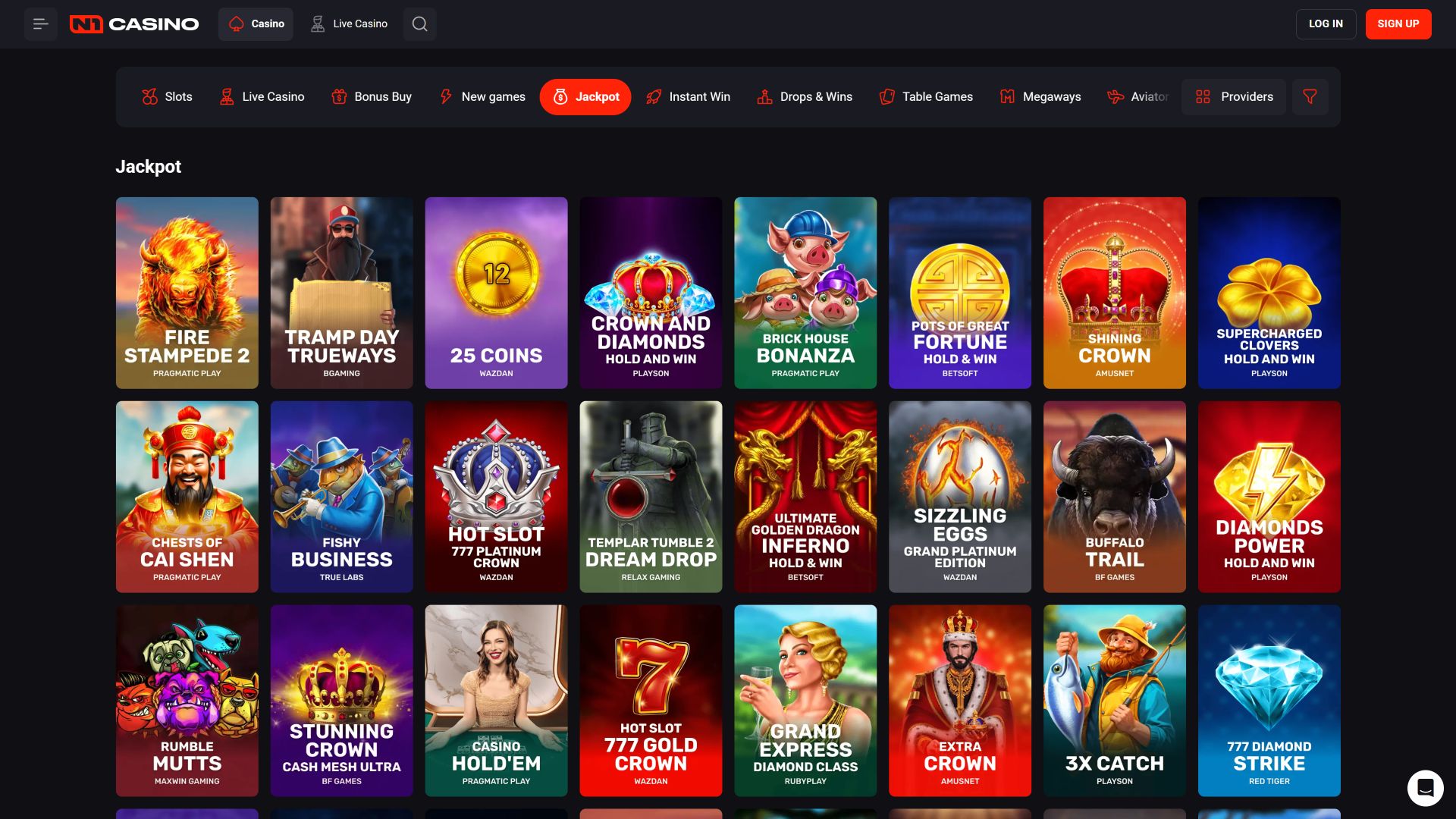 N1 Casino Desktop Jackpot