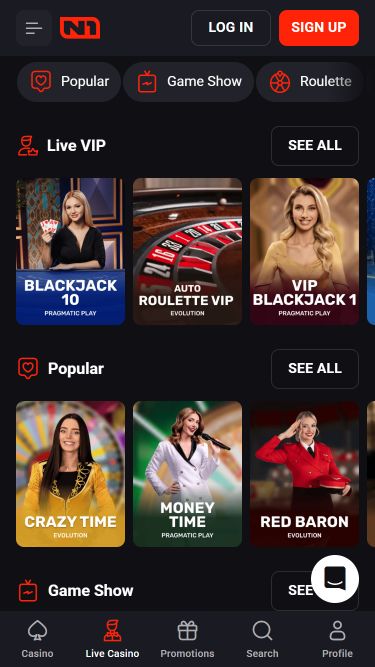 N1 Casino Mobile Live Dealer
