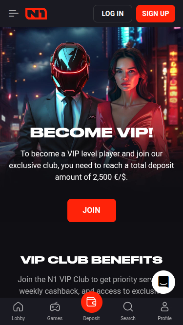 N1 Casino Mobile VIP Program