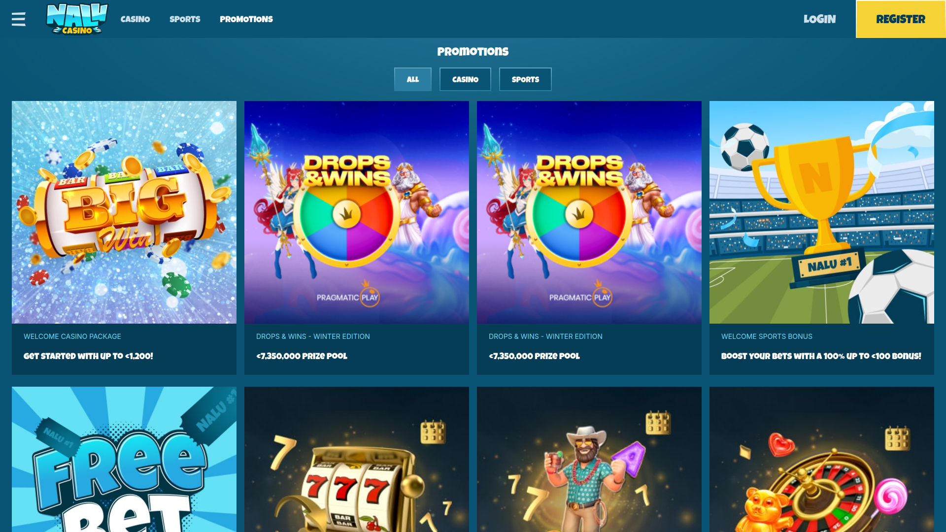 Promociones de escritorio de Nalu Casino