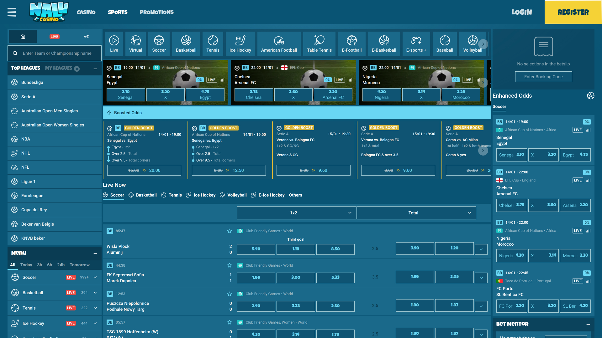 Deportes de escritorio del casino Nalu