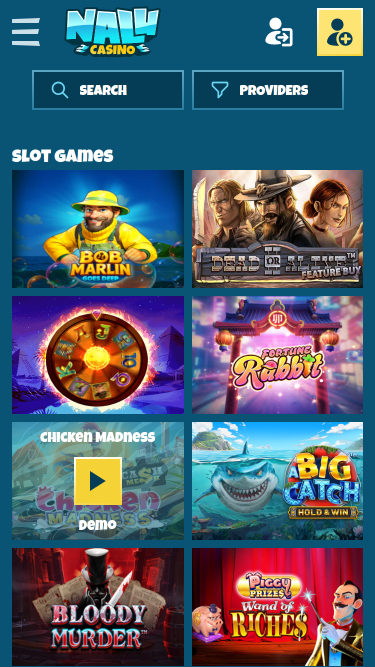 Juegos móviles de Nalu Casino
