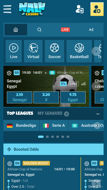 Deportes móviles del casino Nalu