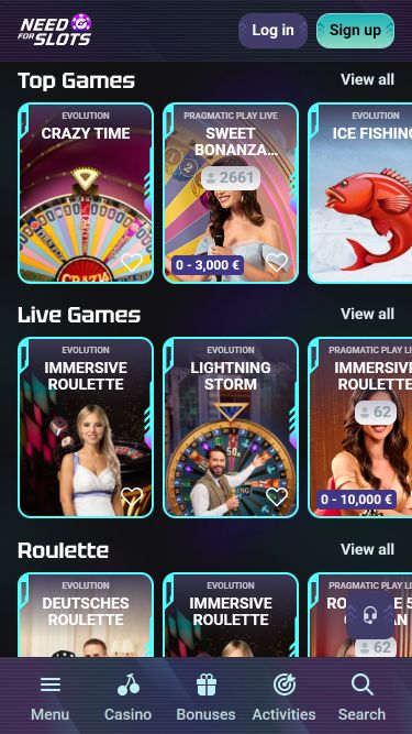 Need for Slots Casino Mobile Live Dealer