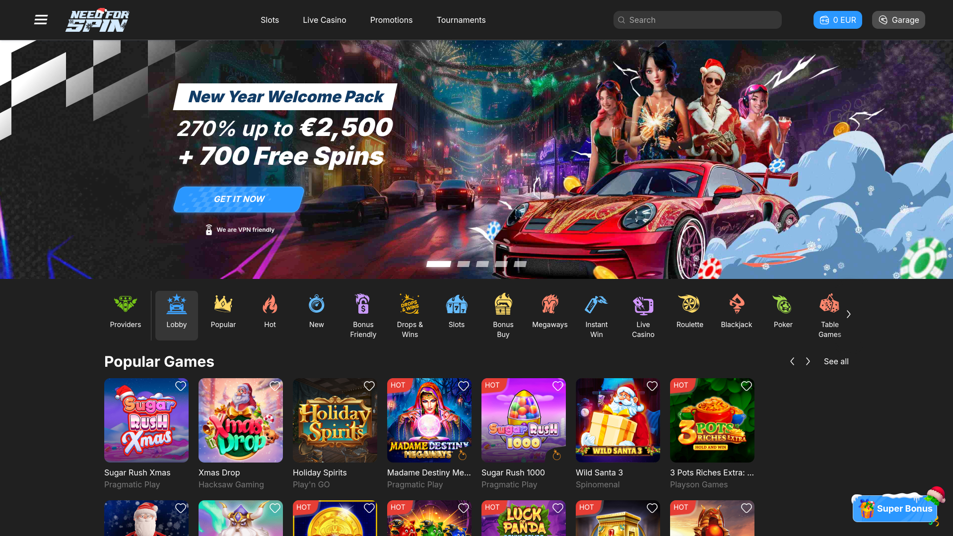 Notwendigkeit für Spin Casino Desktop-Startseite