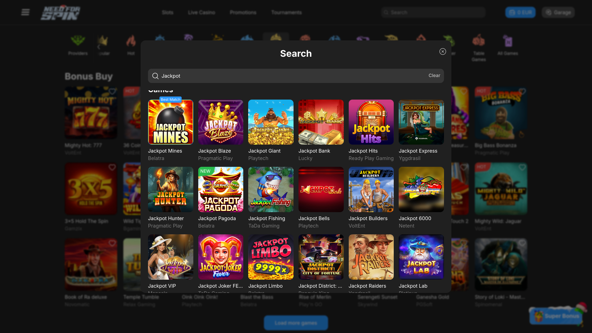 Desktop-Jackpot von Need for Spin Casino