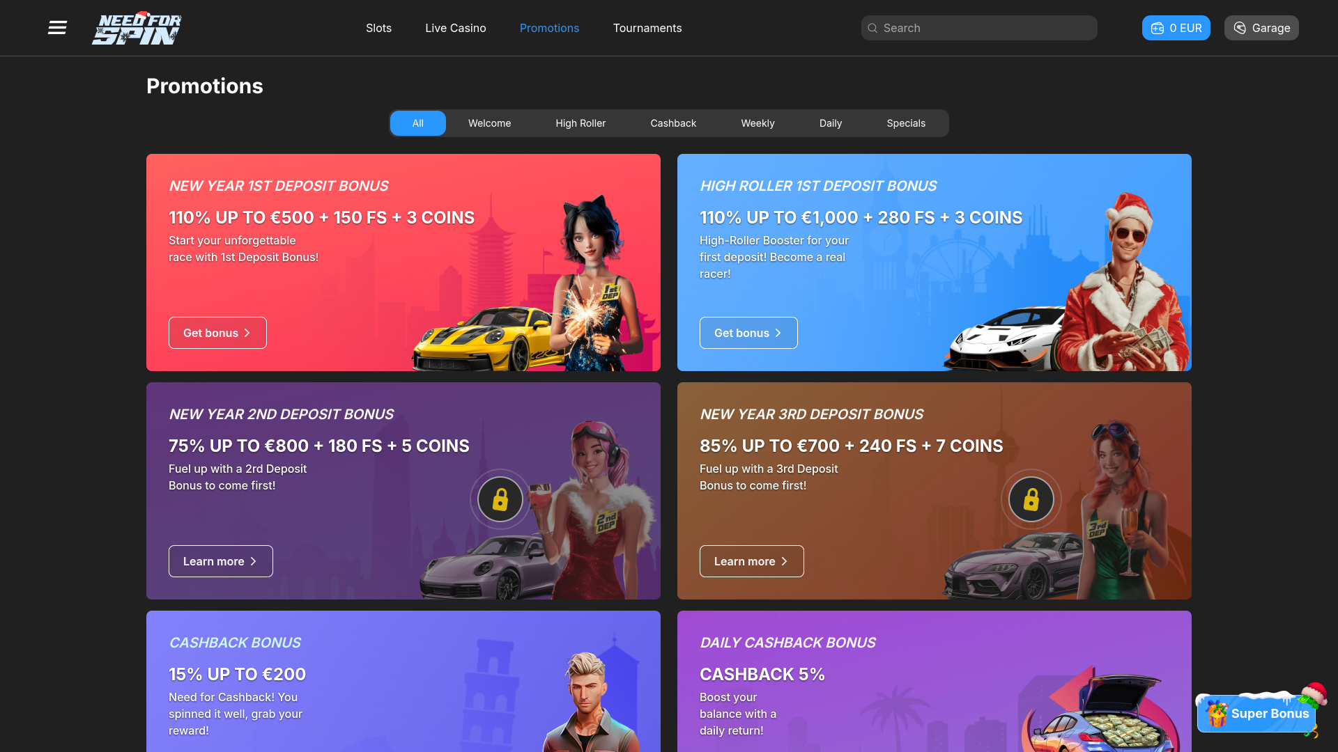 Bedarf an Desktop-Werbeaktionen für Spin Casino