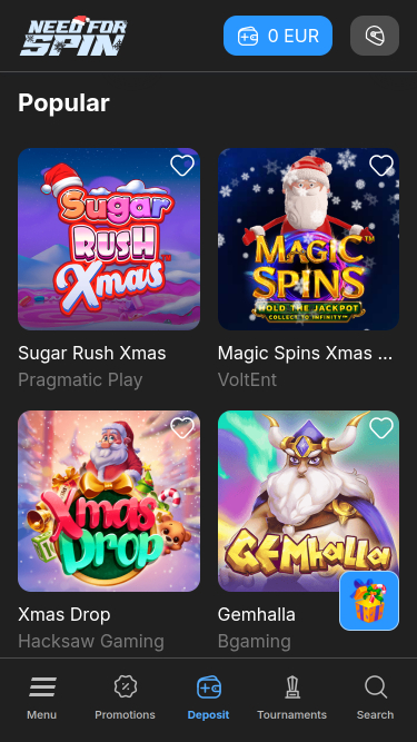 Bedarf an Mobil-Spielen von Need for Spin Casino