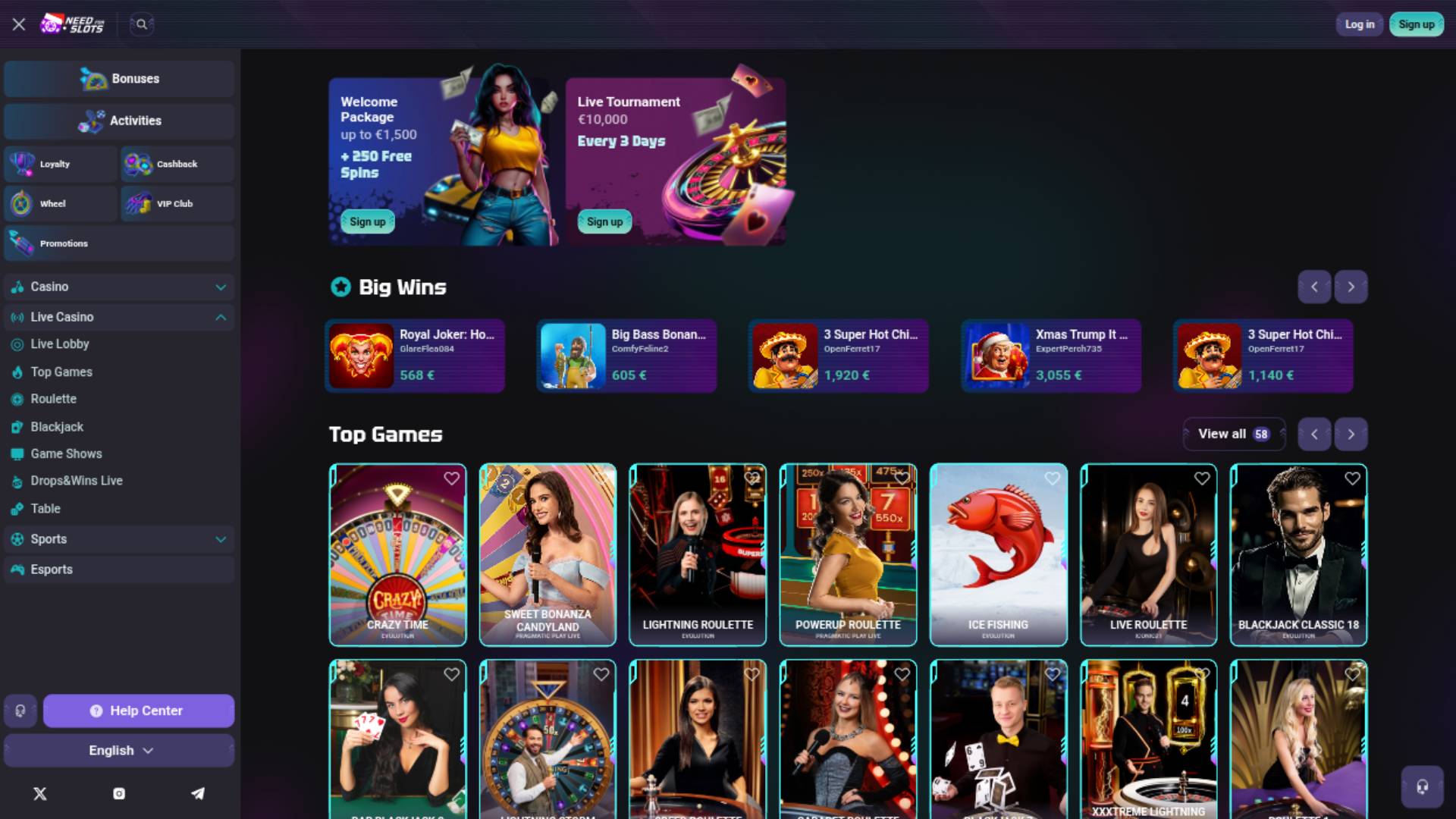 Скриншот страницы с иг ровым процессом в казино Need for Slots