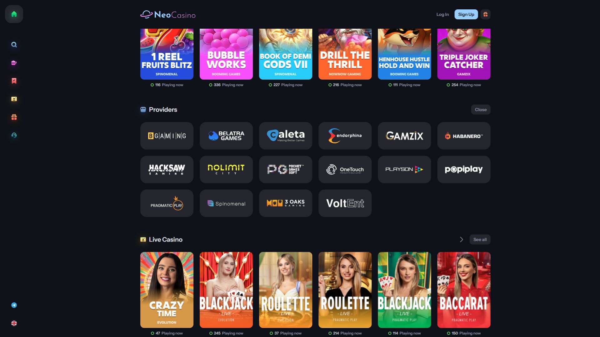 NeoCasino Desktop-Spieleentwickler