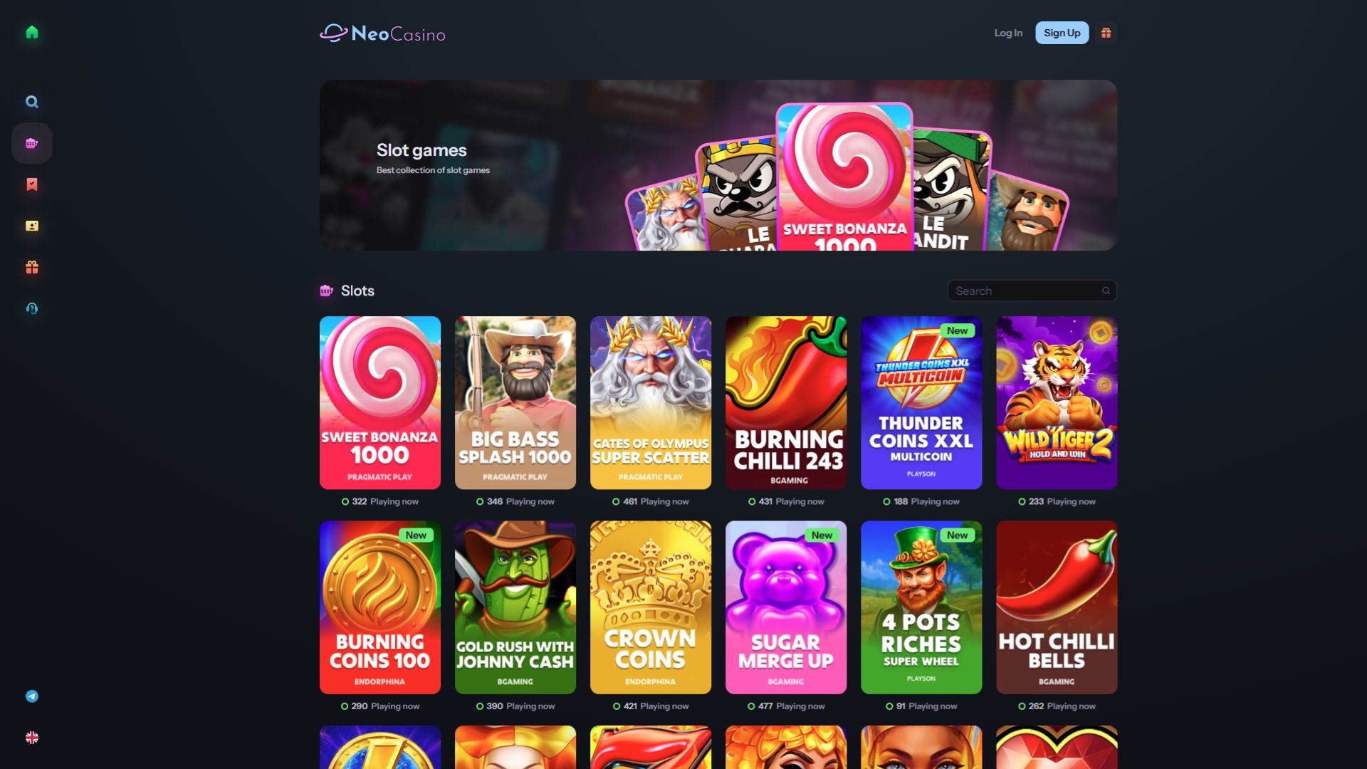 NeoCasino Desktop-Spiele