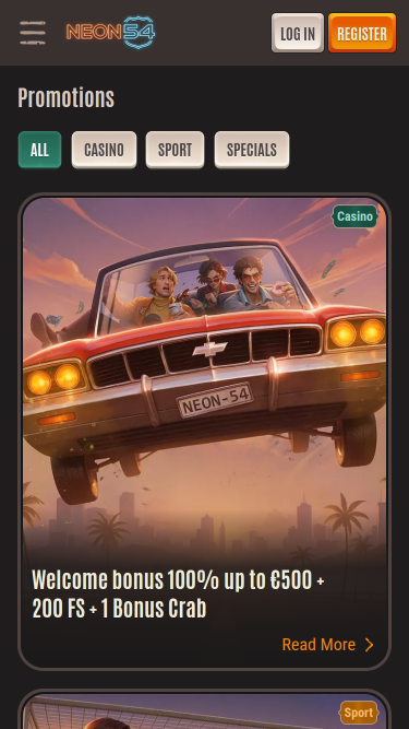 Promotions mobiles du casino Neon54