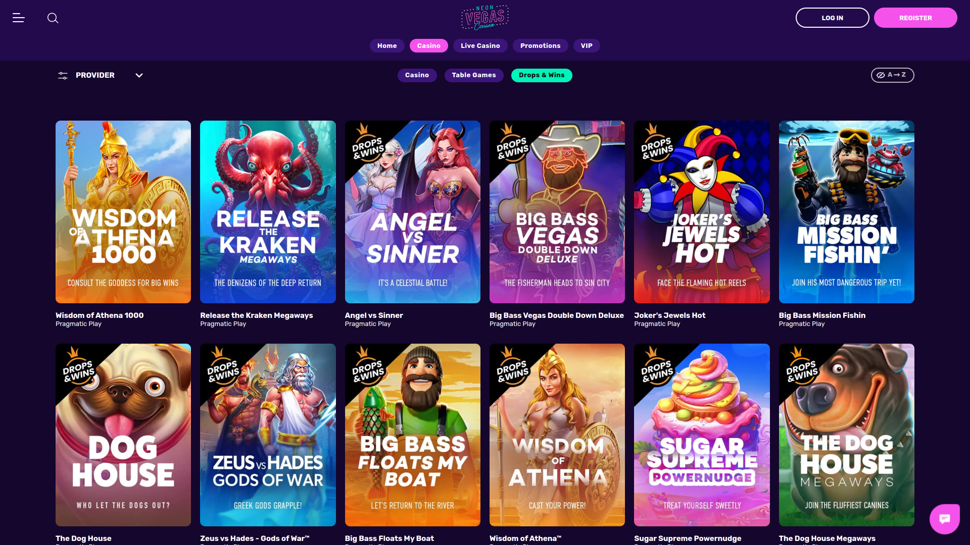 Casino NeonVegas para escritorio: Gotas y ganancias