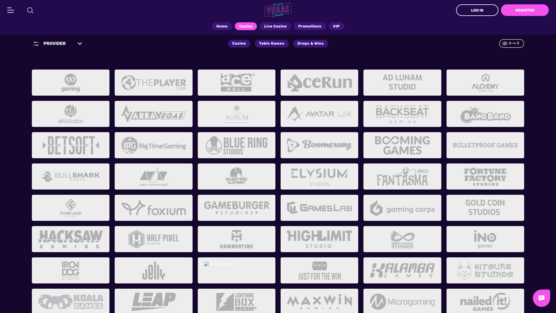 Desarrolladores de juegos de escritorio de NeonVegas Casino